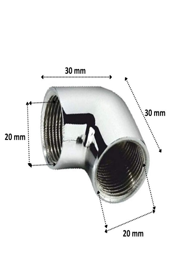 KI 1/2-Inch Brass Chrome Plated 90 Degree Elbow with Internal Thread (Pack of 6) CP Elbow for Pipe Fittings - Image 2